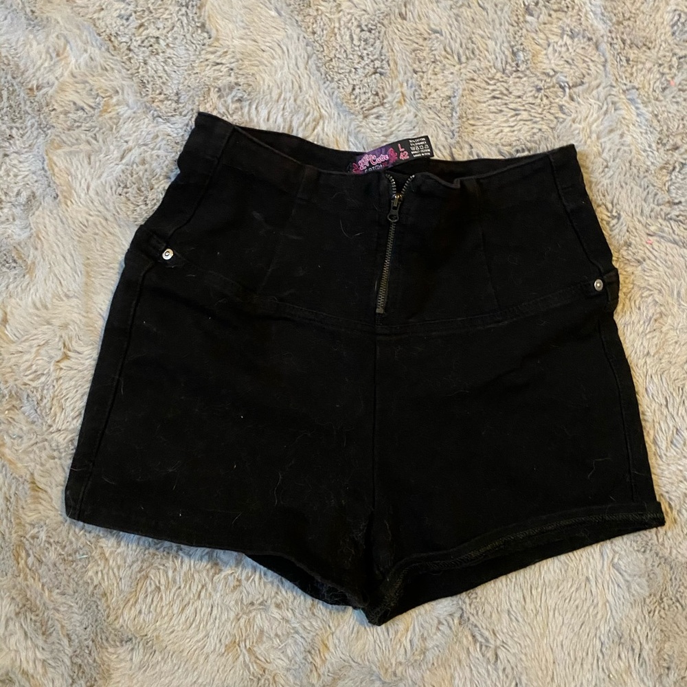 Plain Black Stretchy Shorts